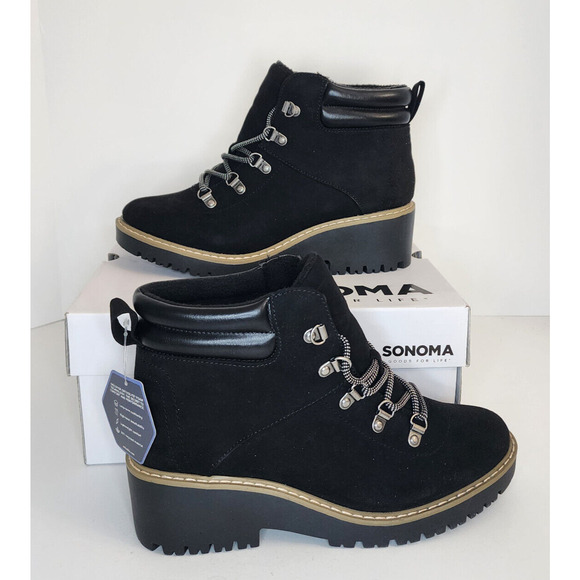 Sonoma Shoes - Sonoma Goods For Life® Oleen Women's Hiker Boots Black Size 9 Ortholite ECO NIB